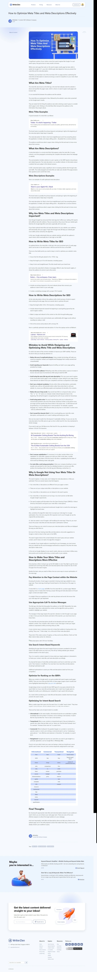 WriterZen - How to Optimize Meta Titles and Meta Descriptions Effectively