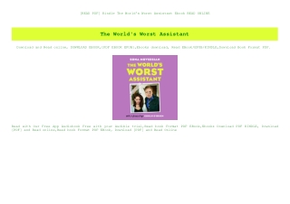 [READ PDF] Kindle The World's Worst Assistant Ebook READ ONLINE
