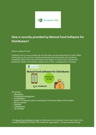 How is security provided by Mutual Fund Software for Distributors
