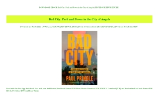 DOWNLOAD EBOOK Bad City Peril and Power in the City of Angels {PDF EBOOK EPUB KINDLE}