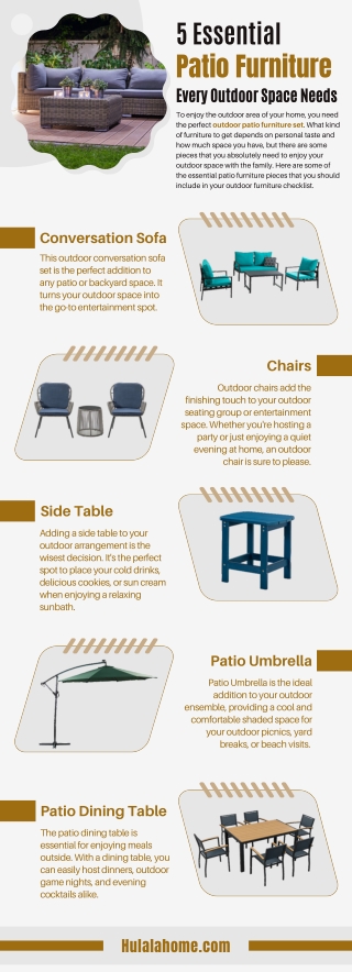 5 Essential Patio Furniture Every Outdoor Space Needs