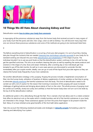 9 Signs You Sell cleansing liver and kidneys naturally ayurveda for a Living