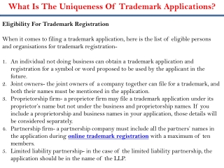 What Is The Uniqueness Of Trademark Applications?