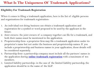 What Is The Uniqueness Of Trademark Applications?