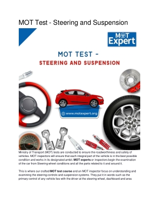 MOT Test-Steering and Suspension