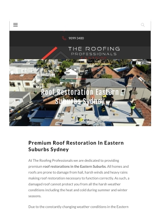 Roof Restoration Eastern Suburbs Sydney