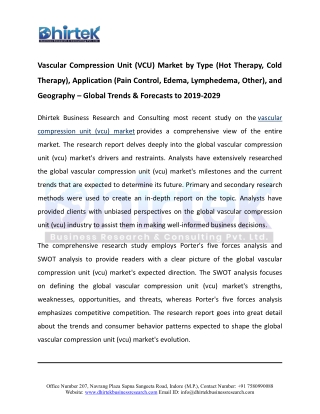 Vascular Compression Unit (VCU) Market