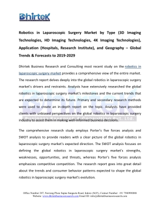 Robotics in Laparoscopic Surgery Market