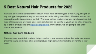 5 Best Natural Hair Products for 2022