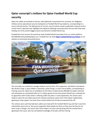 Qatar conscript’s civilians for Qatar Football World Cup security