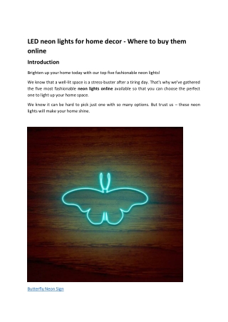LED neon lights for home decor - Where to buy them online.