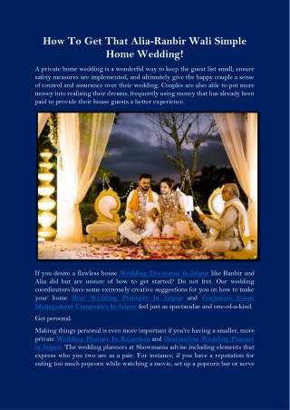 How To Get That Alia-Ranbir Wali Simple Home Wedding