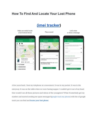 How To Find And Locate Your Lost Phone