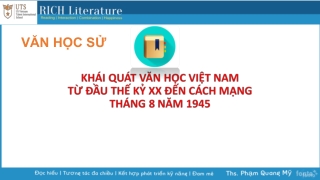 Bài giảng Ngữ văn 11 - Khái quát văn học Việt Nam đầu thế kỷ XX đến năm 1945