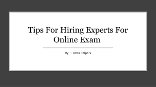 Tips For Hiring experts For Online Exam _