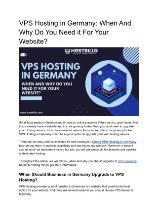 VPS Hosting in Germany_ When And Why Do You Need it For Your Website