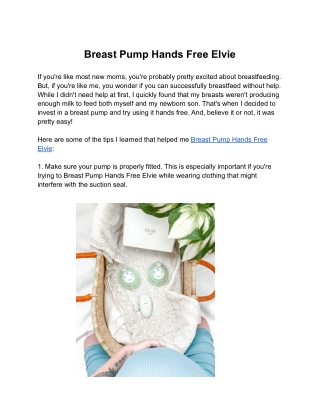 Breast Pump Hands Free Elvie