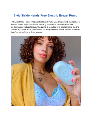 Elvie Stride Hands Free Electric Breast Pump