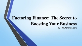 Factoring Finance The Secret to Boosting Your Business