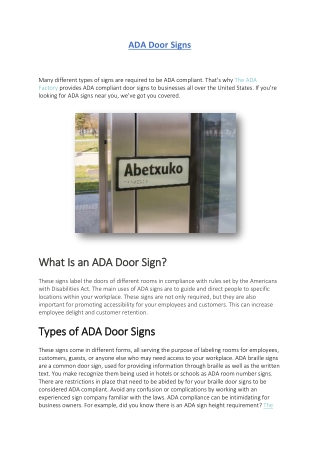 ADA Door Signs