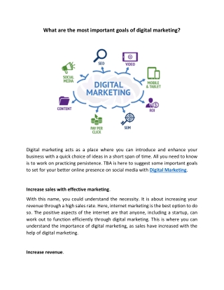 What are the most important goals of digital marketing?