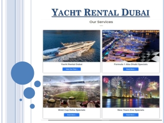 Yacht Charter Dubai