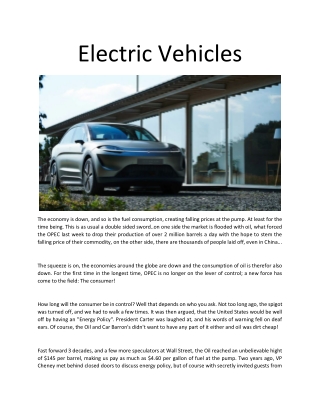 Electric Vehicles