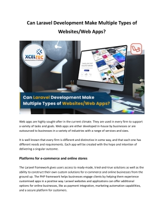 Can Laravel Development Make Multiple Types of Websites_Web Apps
