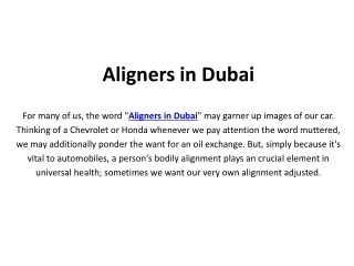 Aligners Dubai