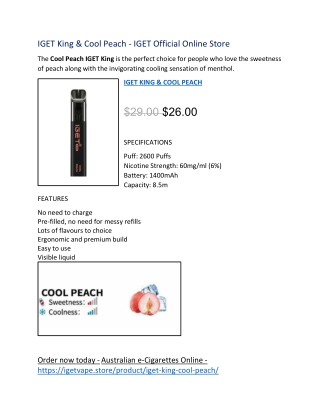 IGET King & Cool Peach - IGET Official Online Store