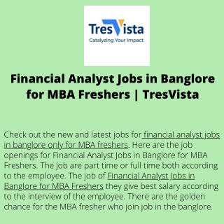 Financial Analyst Jobs in Banglore for MBA Freshers  TresVista (1)