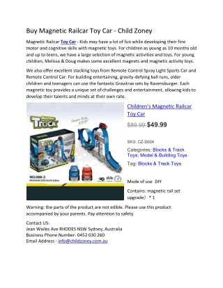 Blocks & Car Track Toys in Australia - Child Zoney