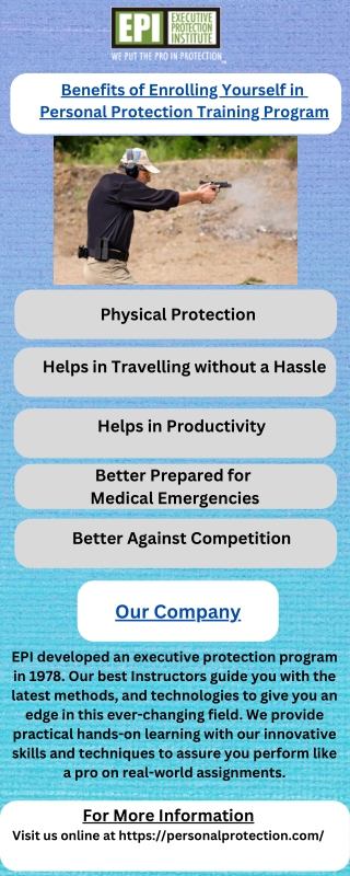Benefits of Enrolling Yourself in  Personal Protection Training Program