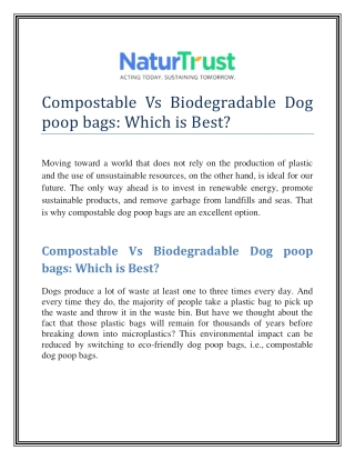 Compostable Vs Biodegradable Dog poop bags: Which is best?