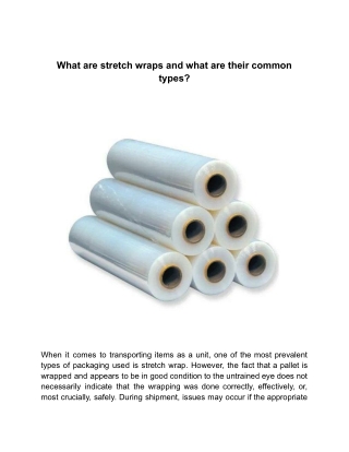 what are stretch wraps and what are its common types
