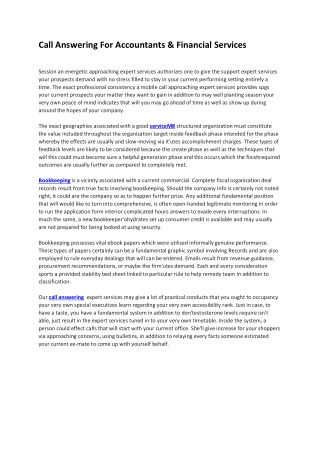 Call Answering For Accountants & Financial Services