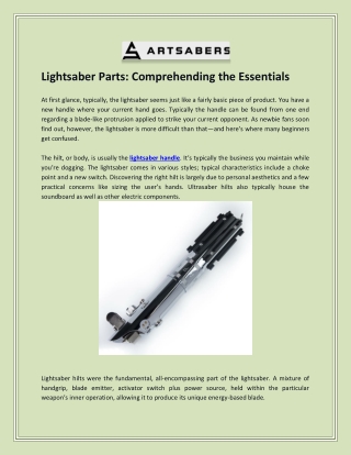 Lightsaber Parts: Comprehending the Essentials