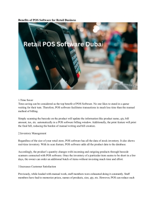 Retail POS Software Dubai
