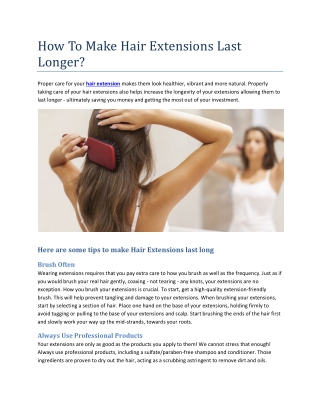 How To Make Hair Extensions Last Longer?