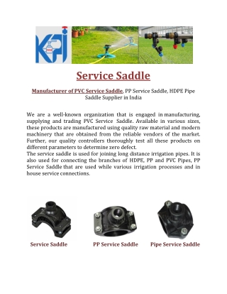 HDPE Service Saddle