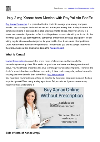 buy 2 mg Xanax bars Mexico with PayPal Via FedEx