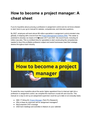 How to become a project manager_ A cheat sheet