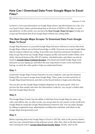 1How Can I Download Data From Google Maps In Excel Files
