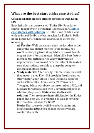 What are the best start ethics case studies?