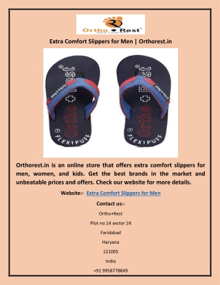 Extra Comfort Slippers for Men | Orthorest.in