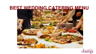 Best Wedding Catering Menu