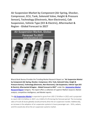 Air Suspension Market, Global Forecast to 2027