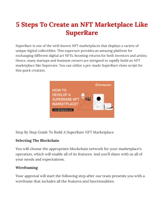 5 Steps To Create an NFT Marketplace Like SuperRare