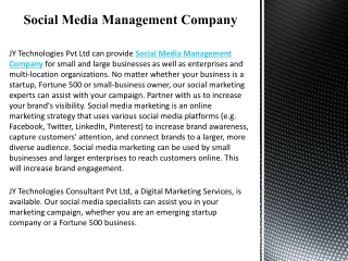 Social Media Management Company