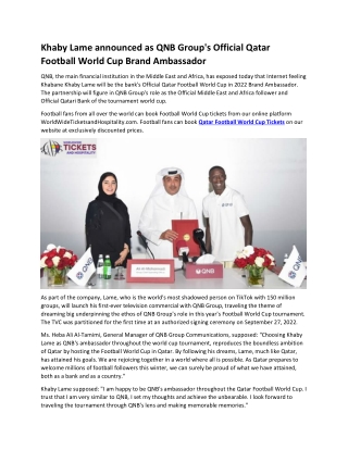 Khaby Lame announced as QNB Group's Official Qatar Football World Cup Brand Ambassador
